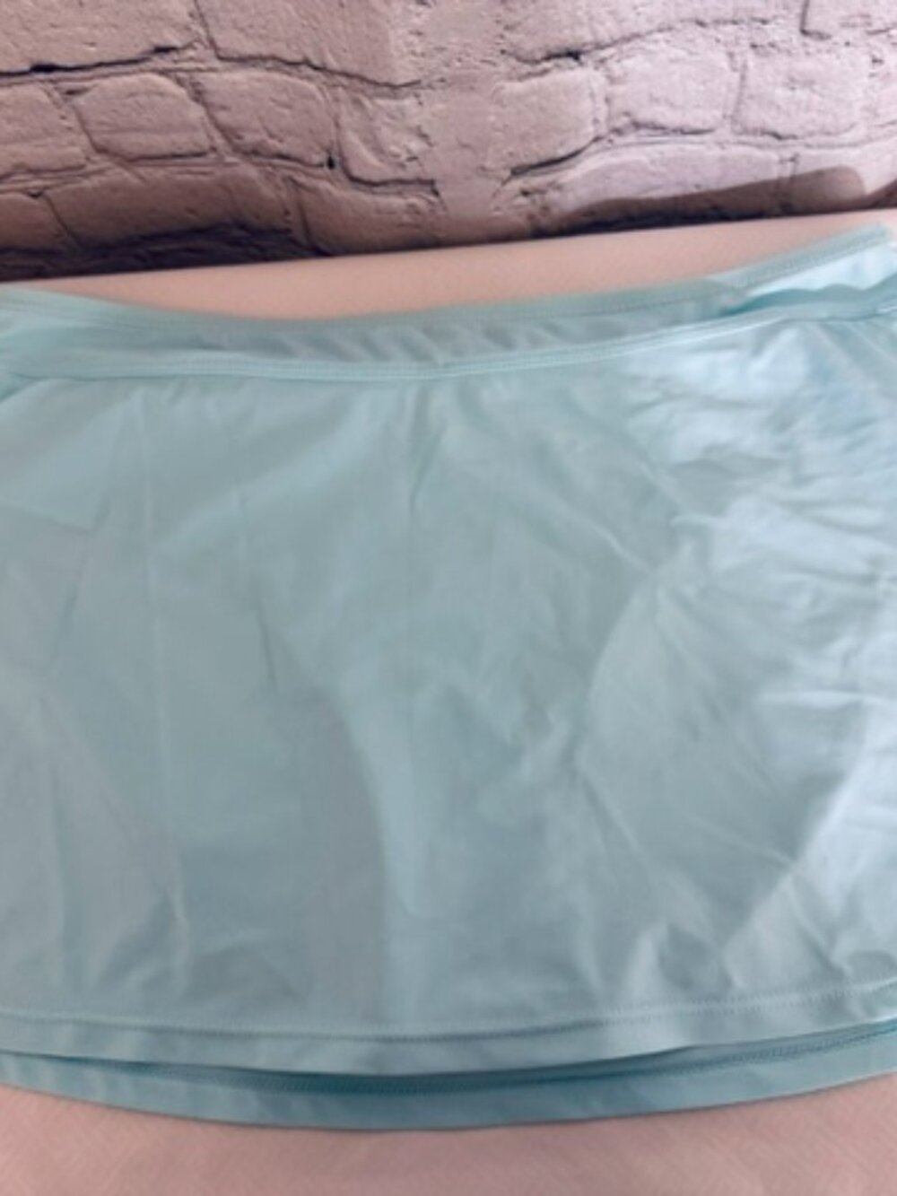 Crown & Ivy Aqua Blue Swim Skirt Bikini Bottom Modest Medium EUC